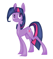 Size: 904x1010 | Tagged: safe, artist:ehherinn, twilight sparkle, pony, unicorn, g4, female, full body, mare, simple background, solo, standing, starry eyes, unicorn twilight, white background, wingding eyes