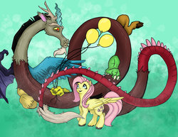 Size: 1024x791 | Tagged: safe, artist:blabyloo229, discord, fluttershy, g4