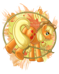 Size: 720x900 | Tagged: safe, artist:rebel-mel, applejack, earth pony, pony, g4, female, mare, rope, simple background, solo, transparent background