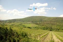 Size: 3872x2592 | Tagged: safe, artist:groves86, rainbow dash, g4, field, flying, hill, ponies in real life, sky, vector