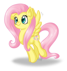 Size: 1024x1090 | Tagged: dead source, safe, artist:lunarahartistry, fluttershy, pegasus, pony, g4, cute, female, mare, one ear down, shyabetes