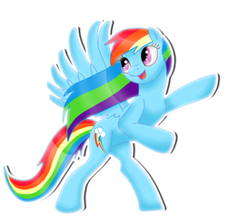 Size: 1834x1812 | Tagged: safe, artist:pastelflakes, rainbow dash, pegasus, pony, g4, bipedal, female, looking back, mare, outline, pose, simple background, solo, white background