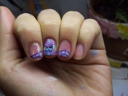 Size: 1280x963 | Tagged: safe, artist:sassybaskets, trixie, human, g4, fingernails, irl, makeup, nail art, photo