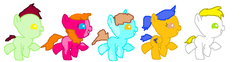 Size: 1024x253 | Tagged: safe, artist:rongothepony, oc, oc only, pegasus, pony, unicorn, adoptable