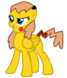 Size: 528x613 | Tagged: safe, artist:rongothepony, oc, pegasus, pikachu, pony, ms paint, pokémon, ponified