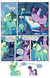 Size: 1024x1576 | Tagged: safe, artist:thom zahler, edit, idw, official comic, jade singer, summer mane, twilight sparkle, series:my little pony mysteries, series:the mystery of the fattening eclair, g4, micro-series #1, my little pony micro-series, comic, furry