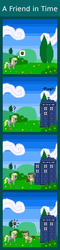 Size: 440x1820 | Tagged: safe, artist:zztfox, derpy hooves, doctor whooves, time turner, earth pony, pegasus, pony, g4, comic, crossover, doctor who, female, male, mare, pixel art, stallion, tardis, the doctor