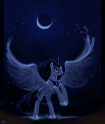 Size: 3800x4500 | Tagged: safe, artist:edenator, princess luna, pony, g4, absurd resolution, female, moon, solo