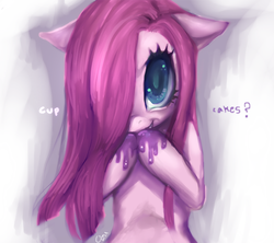 Size: 574x509 | Tagged: artist needed, safe, artist:cizu, pinkie pie, earth pony, g4, big eyes, blood, creepy, creepy smile, female, looking at you, mare, messy, needs more jpeg, pinkamena diane pie, small resolution, smiling, smiling at you, solo