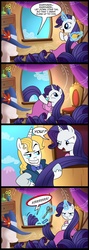 Size: 784x2200 | Tagged: safe, artist:madmax, prince blueblood, rarity, pony, unicorn, g4, blueabuse, comic, female, haircut, impossibly long hair, impossibly long mane, impossibly long tail, long hair, long mane, male, mare, parody, rapunzel, raripunzel, shipping denied, stallion, this will end in pain and/or death