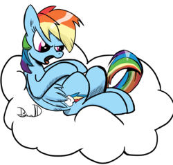 Size: 1936x1850 | Tagged: safe, artist:silvy-winds, rainbow dash, g4, cloud, lying down, on back, simple background, solo, transparent background