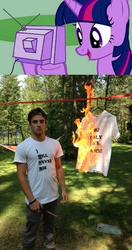 Size: 460x873 | Tagged: safe, twilight sparkle, human, g4, exploitable meme, irl, irl human, photo, tv meme, yolo