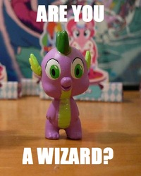 Size: 653x815 | Tagged: safe, spike, g4, are you a wizard, caption, image macro, irl, male, meta, phidal, photo, solo, toy