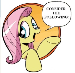 Size: 453x441 | Tagged: safe, idw, fluttershy, friendship is magic #3, g4, my little pony: friendship is magic (idw), bad advice fluttershy, bill nye, bill nye the science guy, consider the following, exploitable meme, meme