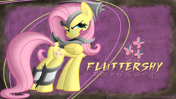 Size: 1920x1080 | Tagged: safe, artist:fesslershy31, artist:itchykitchy, fluttershy, pony, g4, cutie mark, female, solo, vector, wallpaper, warrior