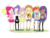 Size: 1024x768 | Tagged: safe, artist:iipokemonmaster, applejack, fluttershy, pinkie pie, rainbow dash, rarity, twilight sparkle, human, g4, adventure time, balloon, book, clothes, crossover, dark skin, horn, horned humanization, humanized, male, mane six, skinny, skirt, style emulation, thin, winged humanization