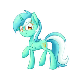 Size: 1000x1000 | Tagged: safe, artist:lemon-heartss, lyra heartstrings, pony, unicorn, g4, cute, female, happy, raised hoof, simple background, smiling, solo, transparent background