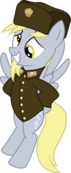 Size: 500x1211 | Tagged: source needed, useless source url, safe, derpy hooves, pegasus, pony, g4, clothes, female, hat, mare, muffin, outfit, simple background, solo, transparent background, uniform, vector