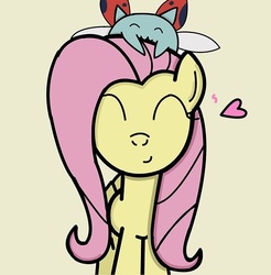 Size: 500x509 | Tagged: safe, artist:askcatbug, fluttershy, g4, bravest warriors, catbug, crossover, heart