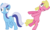 Size: 10493x6204 | Tagged: safe, artist:quanno3, cherry berry, minuette, earth pony, pony, g4, secret of my excess, absurd resolution, animation error, crash, derp, dizzy, earth pony minuette, female, mare, missing horn, simple background, transparent background, vector