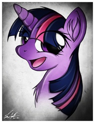 Size: 1484x1920 | Tagged: safe, artist:ep-777, twilight sparkle, pony, g4, bust, chest fluff, female, mare, open mouth, portrait, signature, solo