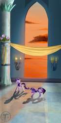 Size: 1650x3325 | Tagged: safe, artist:toastoverflow, rarity, twilight sparkle, g4, dancing