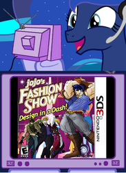 Size: 511x700 | Tagged: safe, princess luna, gamer luna, g4, dio brando, exploitable meme, jojo pose, jojo's bizarre adventure, jonathan joestar, joseph joestar, robert speedwagon, tv meme