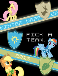 Size: 2550x3300 | Tagged: safe, artist:chaoslight115, applejack, fluttershy, rainbow dash, g4, winter wrap up