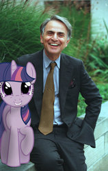 Size: 711x1125 | Tagged: safe, artist:davca, twilight sparkle, human, g4, carl sagan, irl, photo, ponies in real life