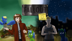 Size: 1920x1080 | Tagged: safe, artist:derrem, oc, human, fallout equestria, crossover, ethan smith, fallout, fallout 3, lone wanderer, sarah lyons
