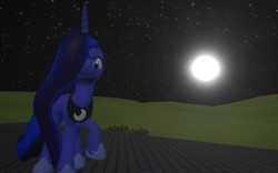 Size: 1280x800 | Tagged: safe, artist:hano, princess luna, pony, g4, 3d, female, gmod, looking at you, moon, solo