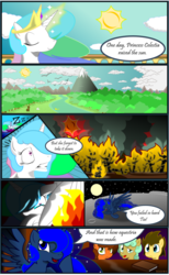 Size: 1024x1658 | Tagged: safe, artist:drawing-elite-9, princess celestia, princess luna, g4, comic, trolluna