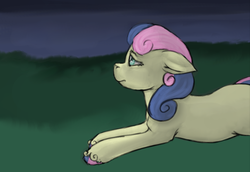 Size: 873x599 | Tagged: safe, artist:colorlesscupcake, bon bon, sweetie drops, earth pony, pony, g4, female, solo, unshorn fetlocks