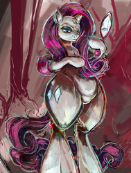 Size: 1284x1700 | Tagged: safe, artist:kvernikovskiy, rarity, pony, g4, bipedal, female, impossibly wide hips, solo, wide hips