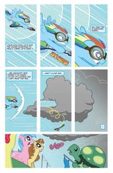 Size: 800x1230 | Tagged: safe, artist:tony fleecs, idw, official comic, rainbow dash, tank, pony, g4, micro-series #2, my little pony micro-series, official, 20% cooler, goggles, guitar, idw advertisement, preview, unnamed character, unnamed pony