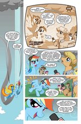 Size: 800x1230 | Tagged: safe, idw, carrot top, doctor whooves, golden harvest, lyra heartstrings, news break, rainbow dash, roseluck, spitfire, time turner, g4, micro-series #2, my little pony micro-series, official, comic, goggles, idw advertisement, interview, microphone, pnn, preview