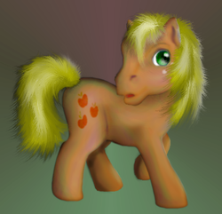 Size: 427x411 | Tagged: safe, artist:elfman83ml, applejack, g3, g4, g4 to g3, generation leap