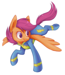 Size: 738x856 | Tagged: safe, artist:ls_skylight, scootaloo, pegasus, pony, g4, female, flying, older, scootaloo can fly, simple background, solo, transparent background, wonderbolts uniform