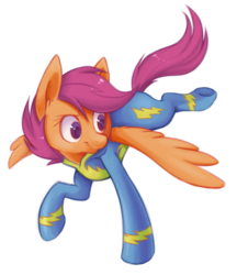 Size: 738x856 | Tagged: safe, artist:ls_skylight, scootaloo, pegasus, pony, g4, female, flying, older, scootaloo can fly, simple background, solo, transparent background, wonderbolt scootaloo, wonderbolts uniform