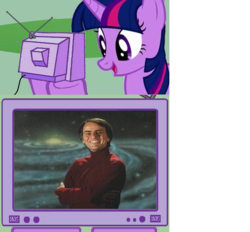 Size: 831x771 | Tagged: safe, twilight sparkle, g4, carl sagan, exploitable meme, tv meme