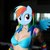 Size: 1024x1024 | Tagged: artist needed, safe, edit, rainbow dash, human, g4, bra, breasts, cleavage, clothes, cosplay, female, irl, irl human, photo, solo, underwear