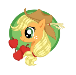 Size: 600x593 | Tagged: safe, artist:talonsword, applejack, earth pony, pony, g4, apple, bust, female, mare, portrait, profile, simple background, solo, transparent background