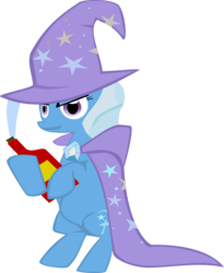 Size: 2324x2838 | Tagged: safe, artist:kindlyviolence, trixie, g4, bipedal, cape, clothes, full body, hat, simple background, solo, transparent background, trixie's brooch, trixie's cape, trixie's hat
