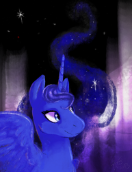 Size: 900x1165 | Tagged: safe, artist:baisre, princess luna, alicorn, pony, g4, ethereal mane, female, mare, solo