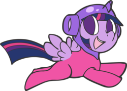 Size: 3005x2160 | Tagged: safe, artist:elslowmo, artist:mewball, twilight sparkle, alicorn, pony, g4, chibi, colored, crossover, cute, female, mare, mr driller, simple background, solo, transparent background, twiabetes, twilight sparkle (alicorn), vector
