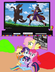 Size: 900x1169 | Tagged: safe, applejack, fluttershy, pinkie pie, rainbow dash, rarity, twilight sparkle, horse, g4, exploitable meme, inazuma eleven, inazuma eleven go, inazuma eleven go chrono stone, mane six, meme, oda nobunaga, tv meme