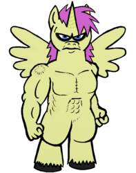 Size: 604x765 | Tagged: safe, princess erroria, alicorn, anthro, swag.mov, g4, animatia erroria, buff, do you even lift, error, muscles, princess