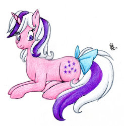 Size: 600x610 | Tagged: safe, artist:mistralla, twilight, pony, g1, g4, female, g1 to g4, generation leap, solo, traditional art