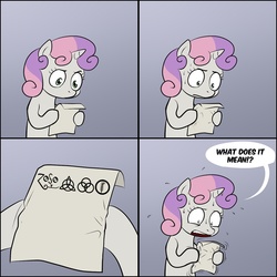 Size: 1280x1280 | Tagged: safe, sweetie belle, g4, album cover, exploitable meme, led zeppelin, meme, note, sweetie's note meme