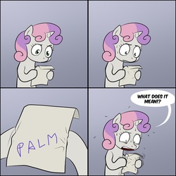 Size: 1280x1280 | Tagged: safe, sweetie belle, g4, exploitable meme, meme, note, sweetie's note meme, the x files